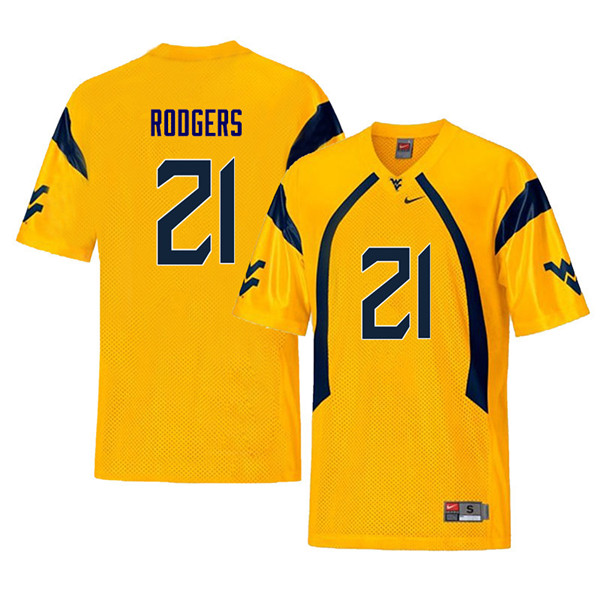 Men #21 Ira Errett Rodgers West Virginia Mountaineers Retro College Football Jerseys Sale-Yellow